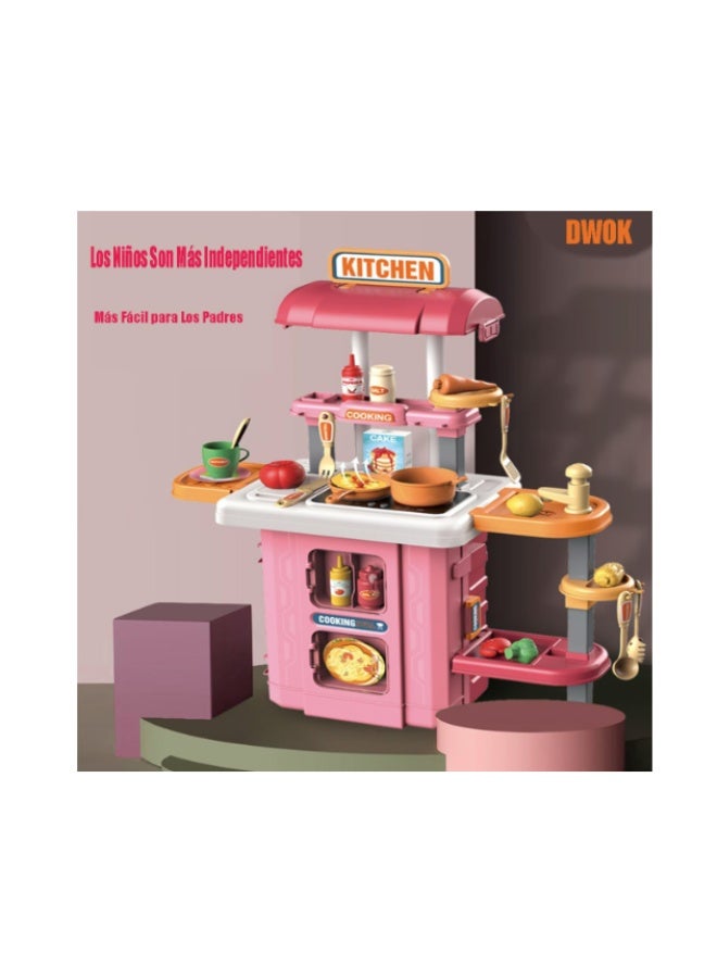 كيتشن مطبخ ألعاب أطفال 3 في 1 - طاولة محمولة - Image 3