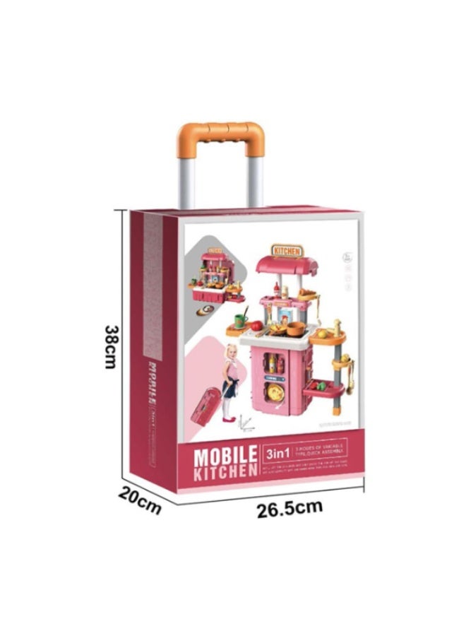 كيتشن مطبخ ألعاب أطفال 3 في 1 - طاولة محمولة - Image 2