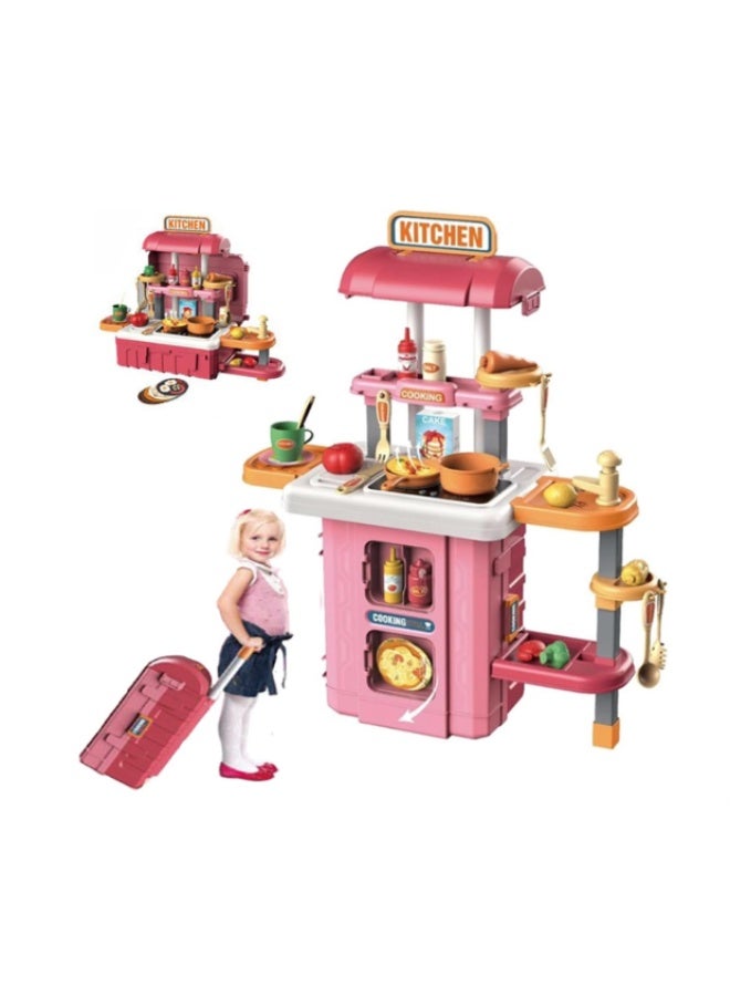 كيتشن مطبخ ألعاب أطفال 3 في 1 - طاولة محمولة - Image 1