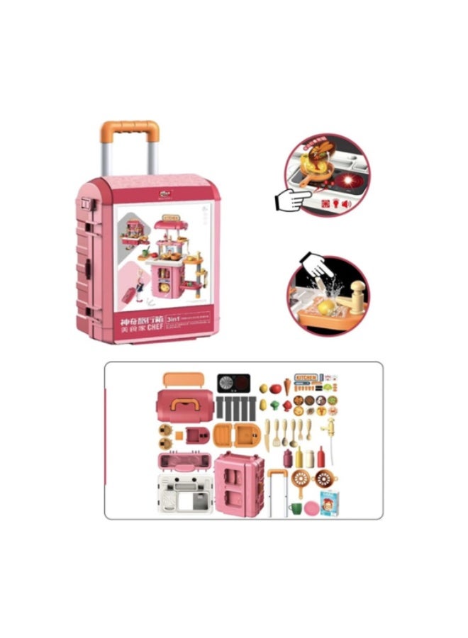 كيتشن مطبخ ألعاب أطفال 3 في 1 - طاولة محمولة - Image 4