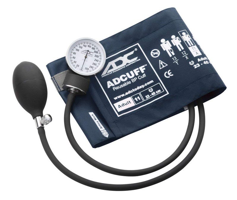 ADC Prosphyg 760 Pocket Aneroid Sphygmomanometer with uff Nylon Blood Pressure Cuff Adult Navy Blue - Image 1