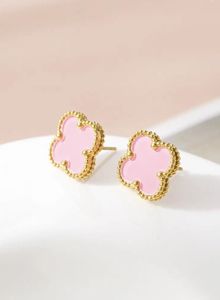 Luxury Jewelry Set – 4 Elegant Pieces with Floral Design - Pink  - Image 5