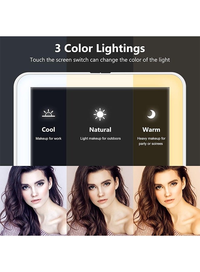 Hihonor Travel Cosmetic Mirror,Portable Illuminated Cosmetic Beauty Mirror,USB Rechargeable Design, Dimmable Touch Screen,Suitable for Desktop/Traveling - Image 4