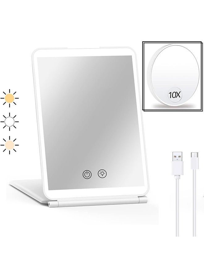 Hihonor Travel Cosmetic Mirror,Portable Illuminated Cosmetic Beauty Mirror,USB Rechargeable Design, Dimmable Touch Screen,Suitable for Desktop/Traveling - Image 1