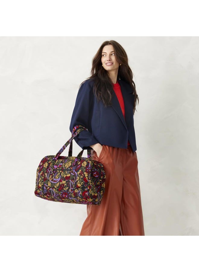 Vera Bradley حقيبة نسائية من القطن ميرامار لرحلات نهاية الأسبوع، حديقة منتصف الليل بنقشة بايزيلي، مقاس واحد - Image 3