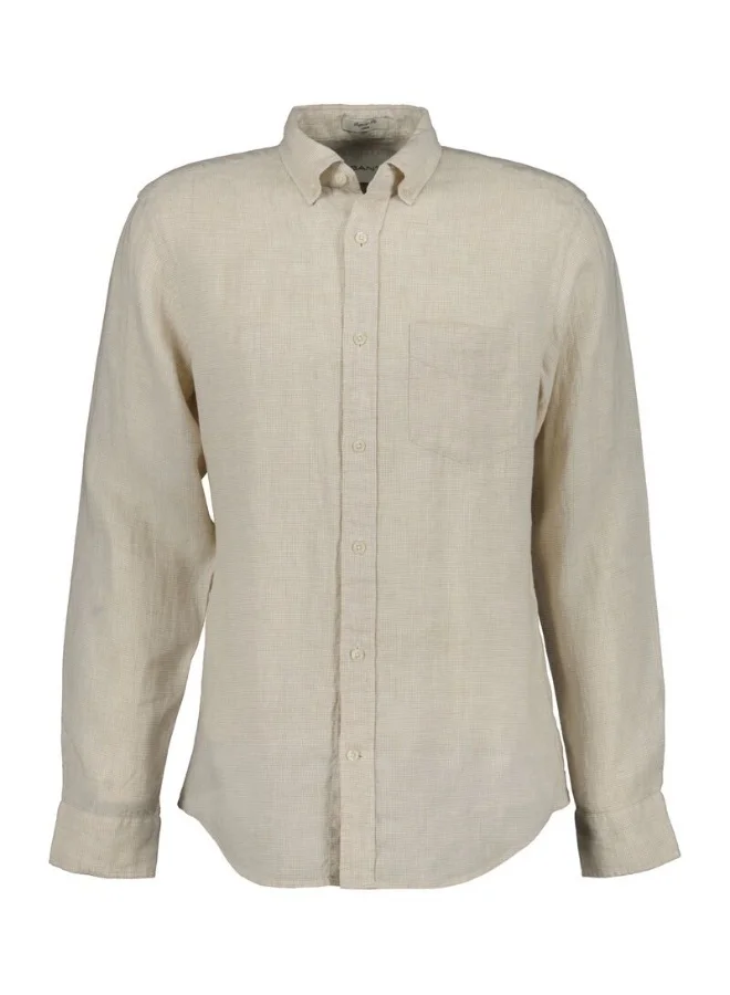 غانت Gant Regular Fit Houndstooth Linen Shirt