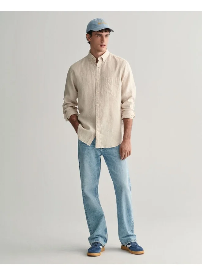 غانت Gant Regular Fit Houndstooth Linen Shirt