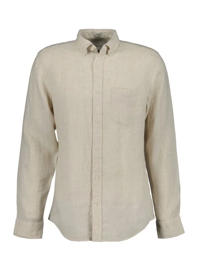 غانت Gant Regular Fit Houndstooth Linen Shirt