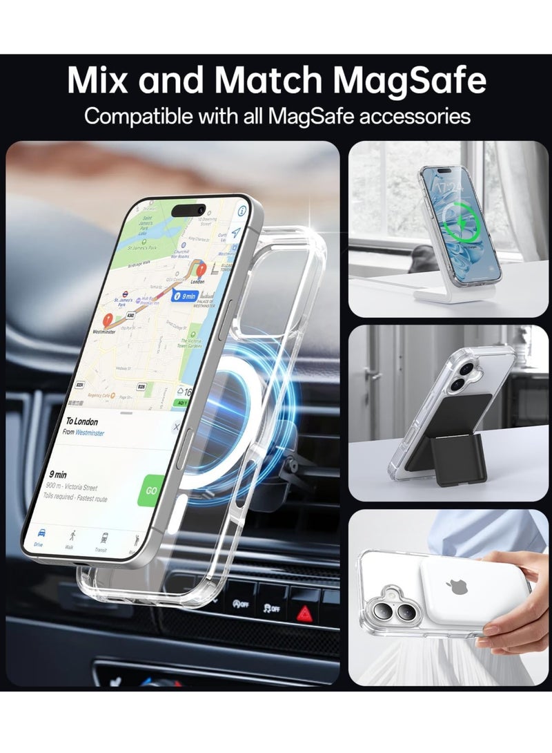 JAJEEK "Magnetic Case Compatible with iPhone 16 – Anti-Yellowing Clear Case with MagSafe Compatibility, Includes 2-Pack Screen and Camera Protectors" - Image 4