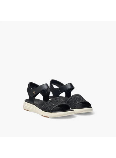 Le Confort Women's Textured Sandals with Hook and Loop Closure
