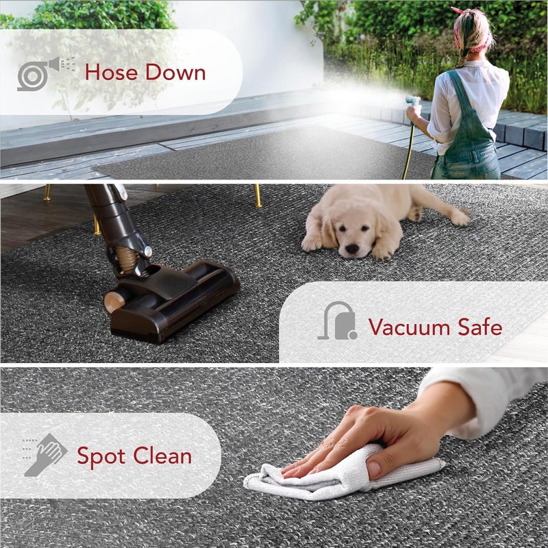 nuLOOM 2' x 12' Solid Hand Braided Indoor/Outdoor Area Rug, Pet-Friendly, High Traffic, Weather Resistant, for Patio, Balcony, Bedroom, Living, Dining Room, Wynn Charcoal - Image 5