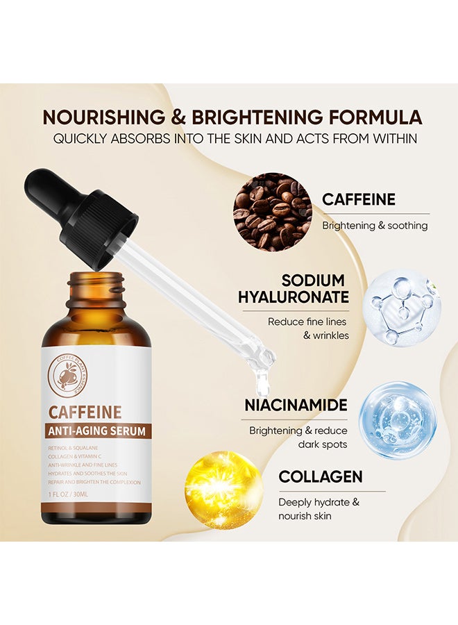 كافيين خلاصة القهوة المرطبة المضادة للتجاعيد، خلاصة الريتينول الكولاجين المضادة للتجاعيد لشد البشرة - Image 2