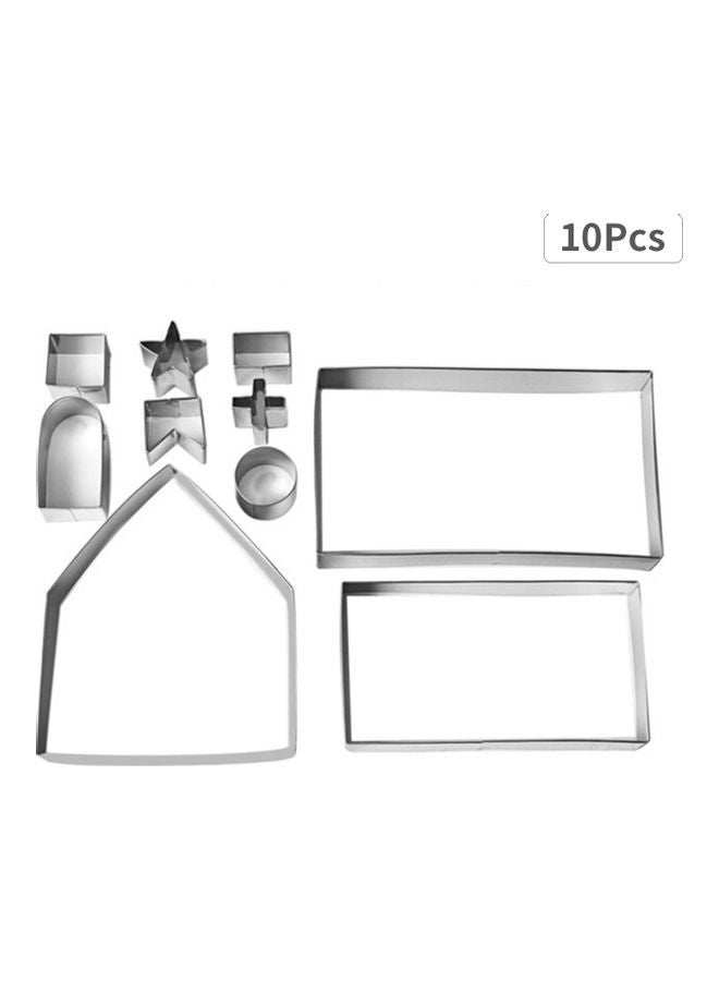 NIBEMINENT 10 Pieces Gingerbread House Pastry silver 25.00 x 3.00 18.20cm - Image 1