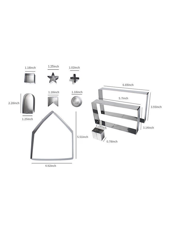 NIBEMINENT 10 Pieces Gingerbread House Pastry silver 25.00 x 3.00 18.20cm - Image 2