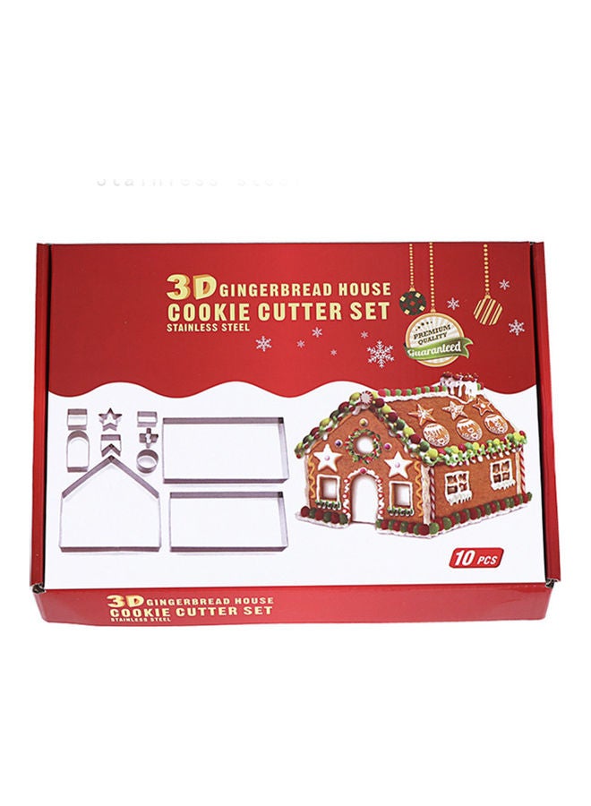 NIBEMINENT 10 Pieces Gingerbread House Pastry silver 25.00 x 3.00 18.20cm - Image 5