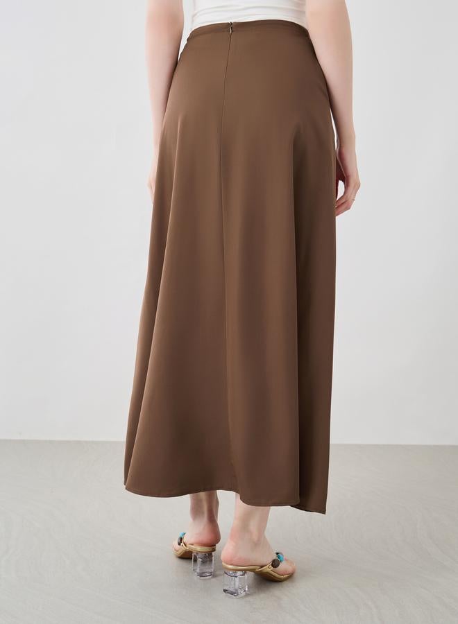 Take Two Solid Front Pleated Detail Maxi Skirts - Image 4