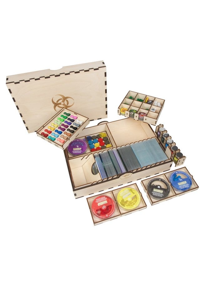 The Broken Token Pandemic Compatible Biohazard Containment Unit - Wooden Storage Box with Multiple Trays and Dividers - Image 1