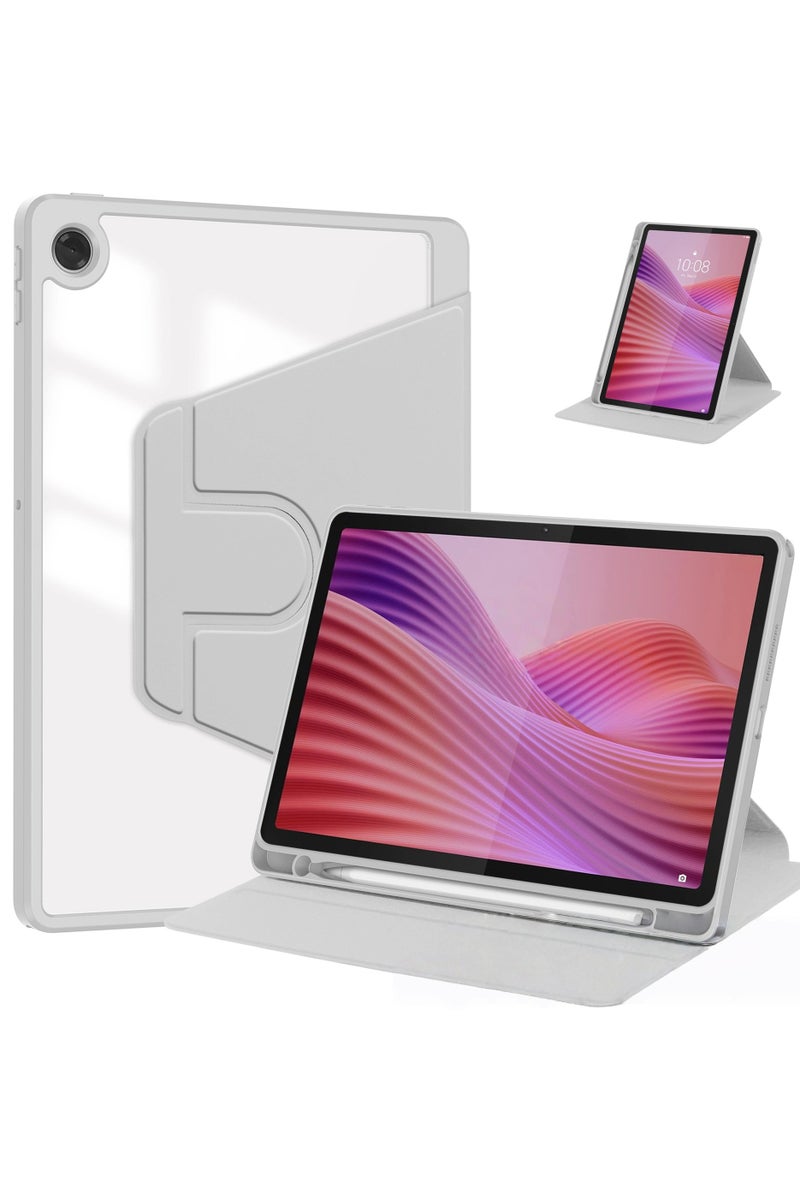 عام غطاء لوحي لينوفو، حافظة واقية مع حامل قابل للطي وفتحة قلم، من الجلد الصناعي والأكريليك الشفاف، متوافق مع لوح لينوفو 10.1 بوصة 2025.