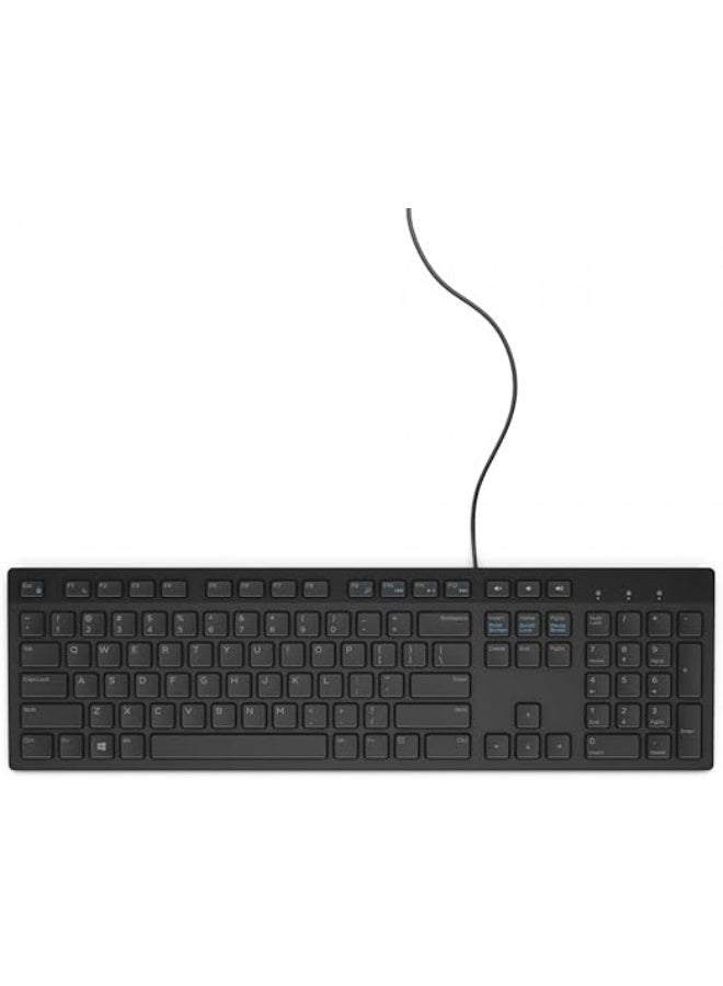 Wired USB QWERTY Keyboard – UK Layout, Black, Standard Size, Comfortable Typing - Image 1