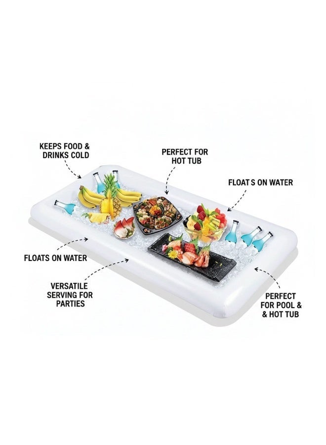Adventure Lab Inflatable Serving Bar with Drain Plug – Multi-Use Inflatable Pool Floaty Cooler Tray for BBQ, Picnic, Pool Party, Buffet - Image 3