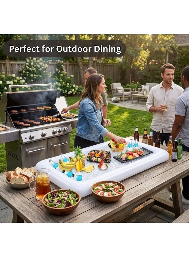 Adventure Lab Inflatable Serving Bar with Drain Plug – Multi-Use Inflatable Pool Floaty Cooler Tray for BBQ, Picnic, Pool Party, Buffet - Image 4