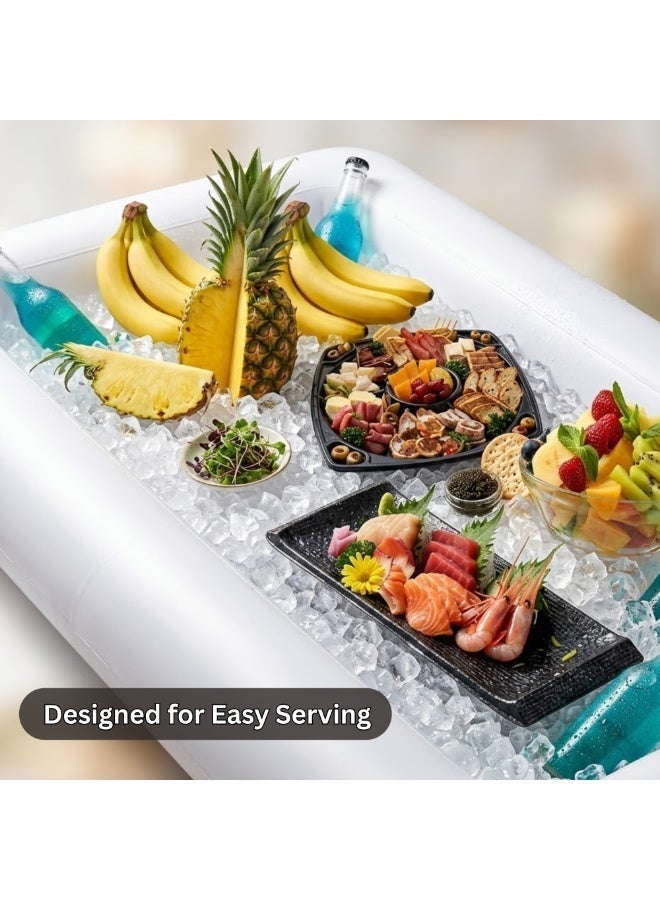 Adventure Lab Inflatable Serving Bar with Drain Plug – Multi-Use Inflatable Pool Floaty Cooler Tray for BBQ, Picnic, Pool Party, Buffet - Image 5