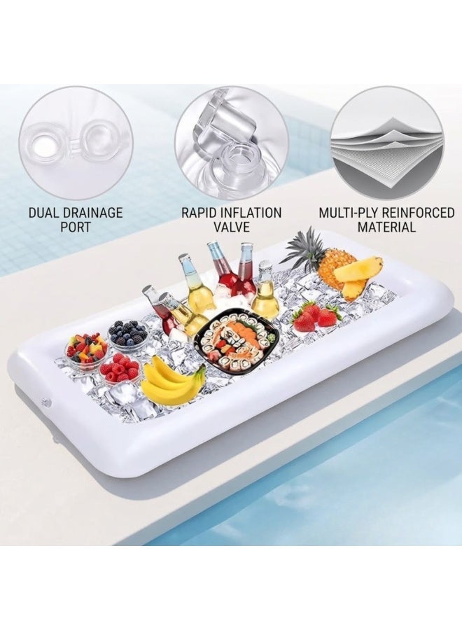 Adventure Lab Inflatable Serving Bar with Drain Plug – Multi-Use Inflatable Pool Floaty Cooler Tray for BBQ, Picnic, Pool Party, Buffet - Image 2