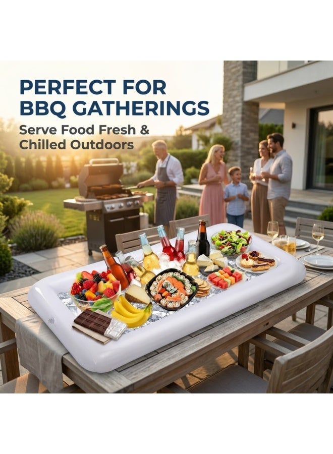 Adventure Lab Inflatable Serving Bar with Drain Plug | Large Ice Buffet Cooler Tray for Food & Drinks, Portable Salad Bar for BBQ, Picnic, Luau, Pool Party, Beach & Outdoor Events - Image 4