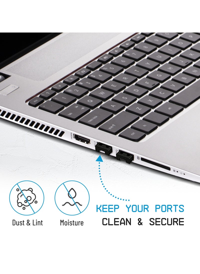 Generic USB A Port Blockers 10-Pack Secure and Dust Resistant USB Port Caps USB A Dust Cap Female Port Protector with 1 Key and 10 USB Lock for PC Laptop and Notebook Data Protection Black  - Image 5