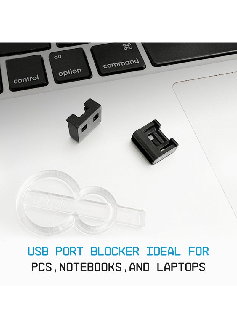 Generic USB A Port Blockers 10-Pack Secure and Dust Resistant USB Port Caps USB A Dust Cap Female Port Protector with 1 Key and 10 USB Lock for PC Laptop and Notebook Data Protection Black  - Image 3