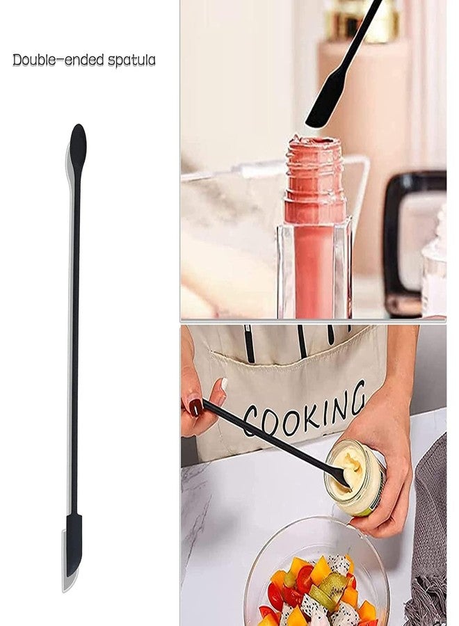 ODMART Double Head Silicone Spatula Set | Mini Jar Scraper for Food, Makeup & Lotion | Small Silicone Spatula to Get Last Drop from Bottles | Multipurpose Stirrer | Pack of 3 (Black) - Image 4