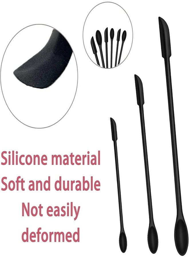 ODMART Double Head Silicone Spatula Set | Mini Jar Scraper for Food, Makeup & Lotion | Small Silicone Spatula to Get Last Drop from Bottles | Multipurpose Stirrer | Pack of 3 (Black) - Image 5