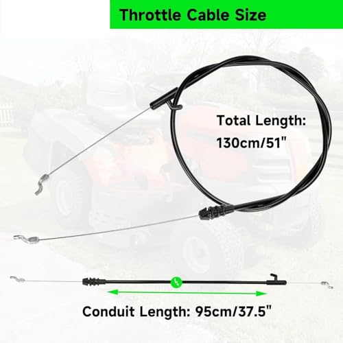 fascinatte 94604661A Control Cable for Troy Bilt TB110 TB280ES TB230 TB320 MTD 74604661 94604661 74604661A Craftsman Yard Machines Lawn Mower Parts 51inch Control Cable - Image 3