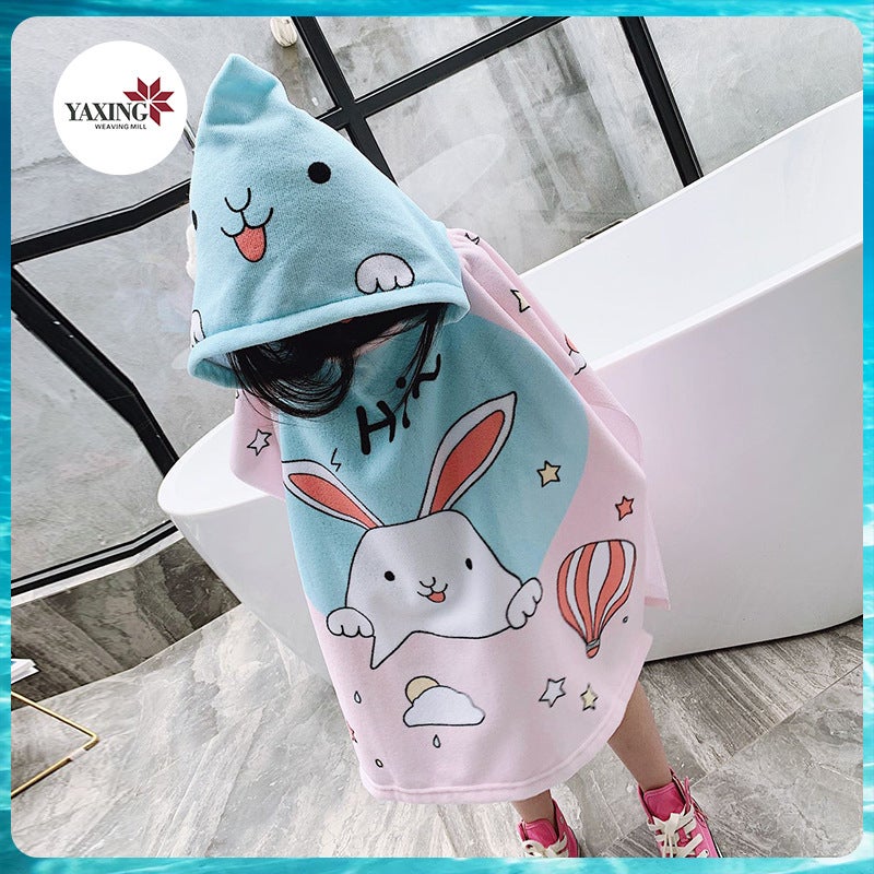 Boys And Girls Baby Bath Towel Cape Children Mermaid Cute Bathrobe Hooded Beach Towel Swimming Pullover Wearable Cape - Image 3