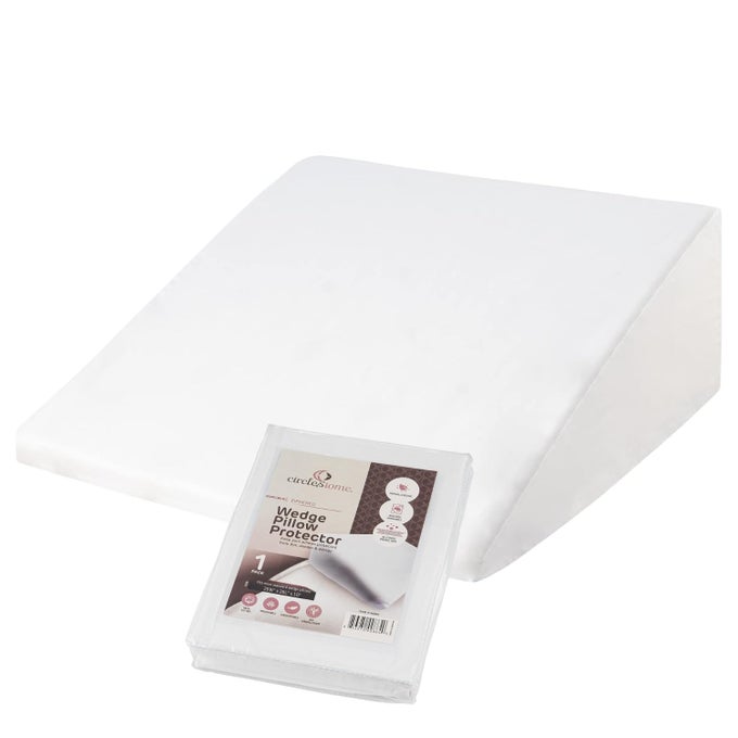 WEDGE PILLOW COVER 100 COTTON ZIPPERED WEDGE PILLOW CASE PROTECTOR SOFT HYPOALLERGENIC BREATHABLE 25X26X10