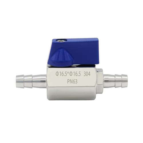 Fitvell 2PCS Stainless Steel 58 Mini Ball Valve Shut Off Valve 58 Hose Barb - Image 3