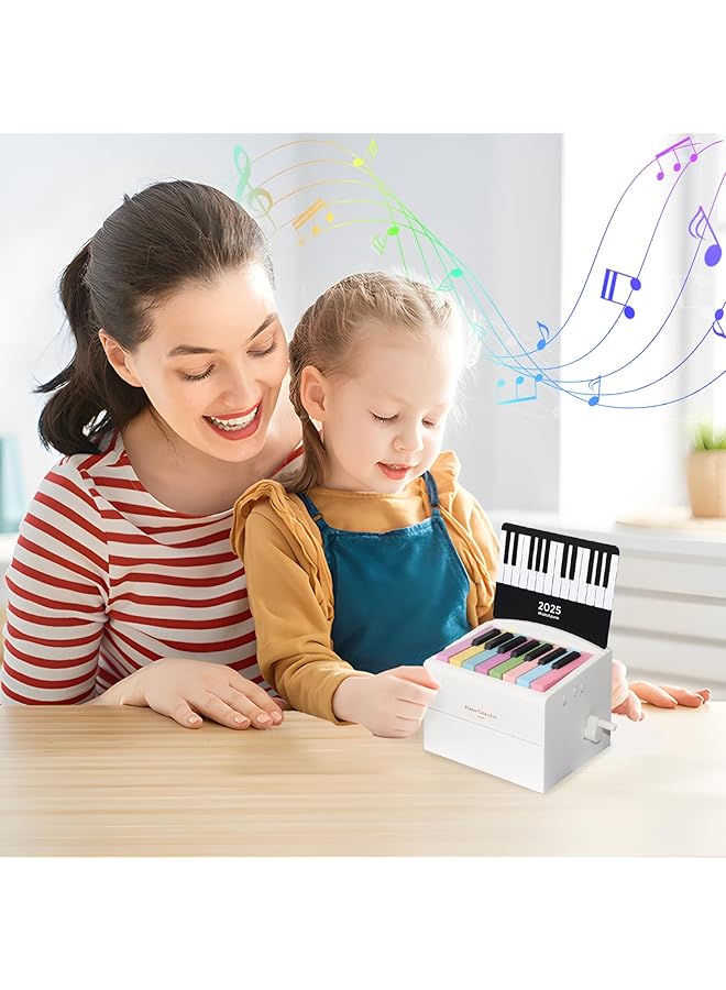 erorex Piano Calendar 2025 Usb C Rechargeable Desk Playable Mini Piano Mini Table Calendar Included 52 Music Scores In 26 Cards Valentine'S Day Gift For Girl  - Image 3