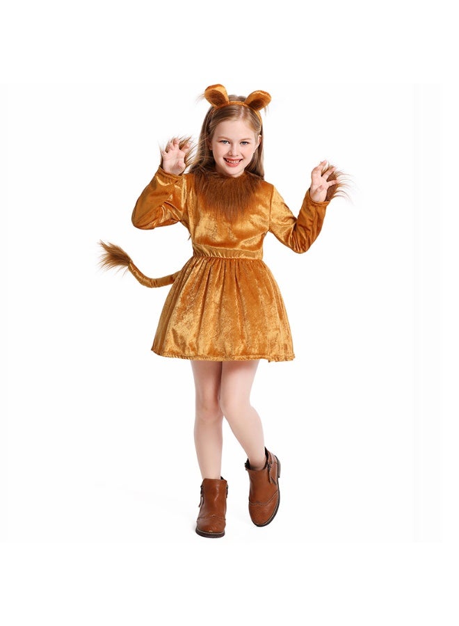 NIBEMINENT The cute little lion animal is dressed up as the king of the fairy tale forest, the lion - Image 1