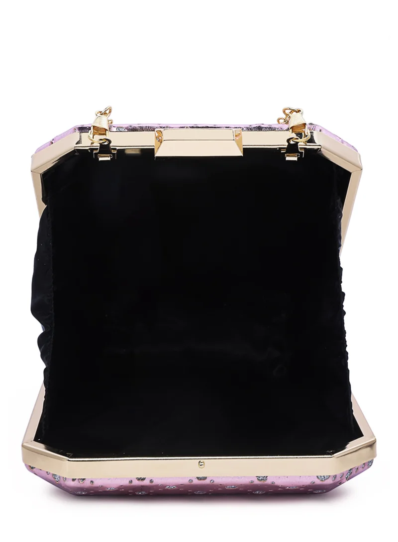 London Rag Metallic Cut Out Clutch Bag