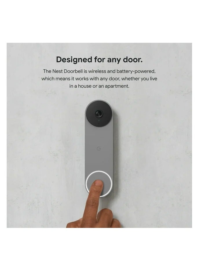 Nest Doorbell (Battery) - Video Doorbell Camera - Wireless Doorbell Security Camera - Ash - Image 2