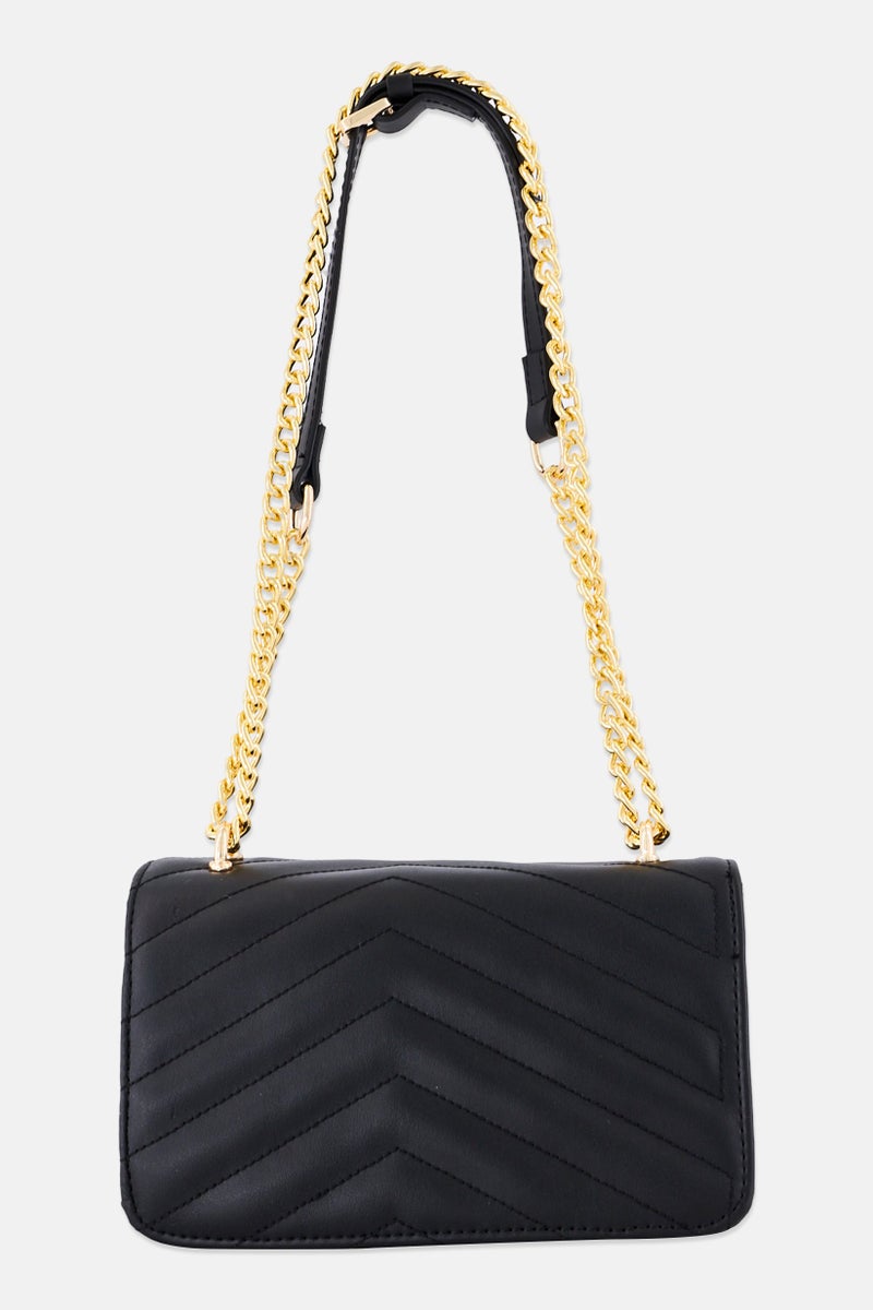VINCE CAMUTO Women Brand Logo Shoulder Bag, Black  - Image 2