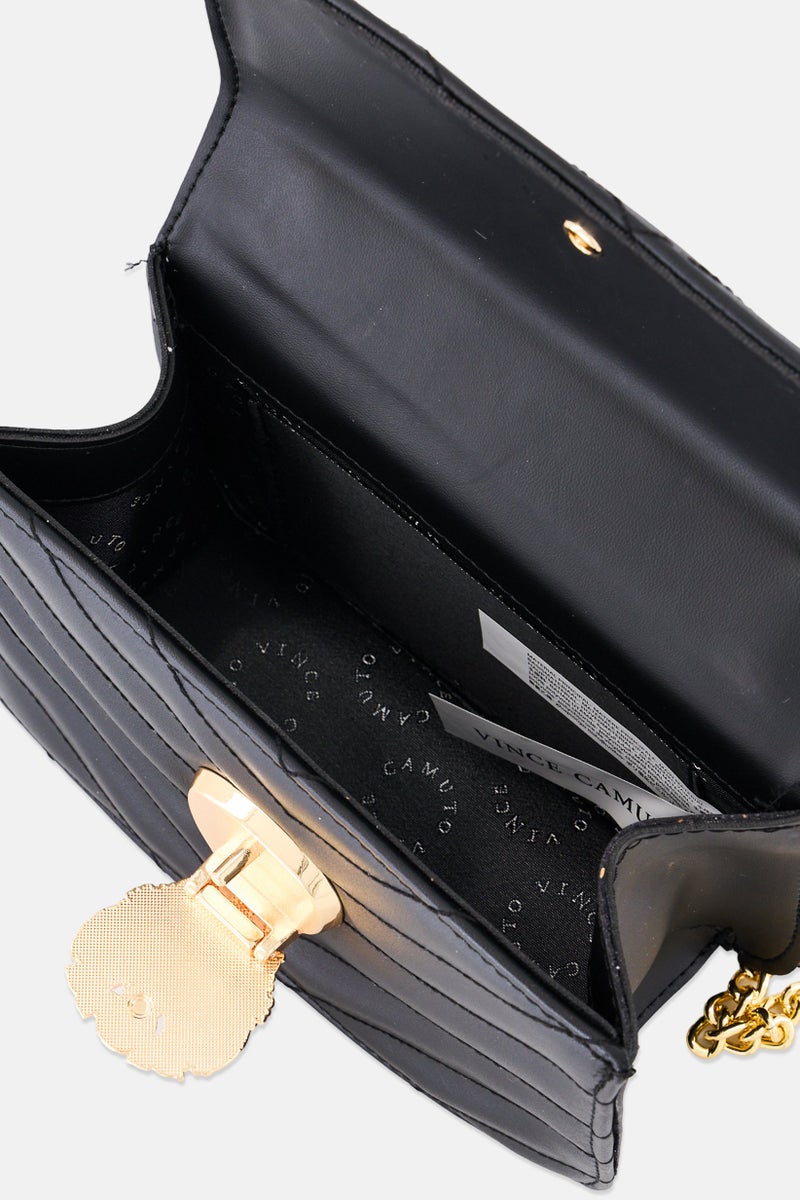 VINCE CAMUTO Women Brand Logo Shoulder Bag, Black  - Image 3