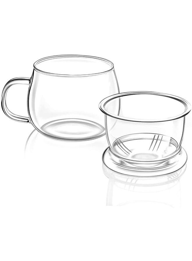 Garlo Glass Tea Mug with Infuser and Lid, 400ml Large Teacup with Borosilicate Glass Infuser, Thick & Durable Tea Cup for Loose Leaf Tea.  - Image 1