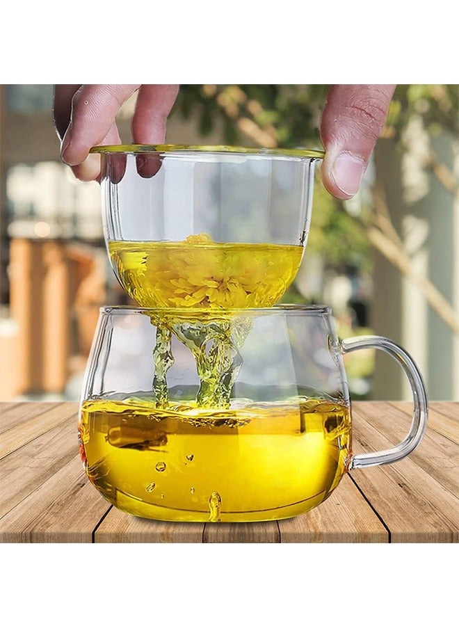Garlo Glass Tea Mug with Infuser and Lid, 400ml Large Teacup with Borosilicate Glass Infuser, Thick & Durable Tea Cup for Loose Leaf Tea.  - Image 3