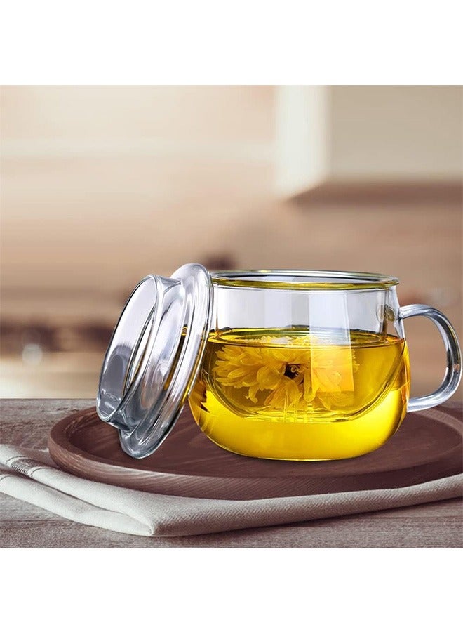 Garlo Glass Tea Mug with Infuser and Lid, 400ml Large Teacup with Borosilicate Glass Infuser, Thick & Durable Tea Cup for Loose Leaf Tea.  - Image 2