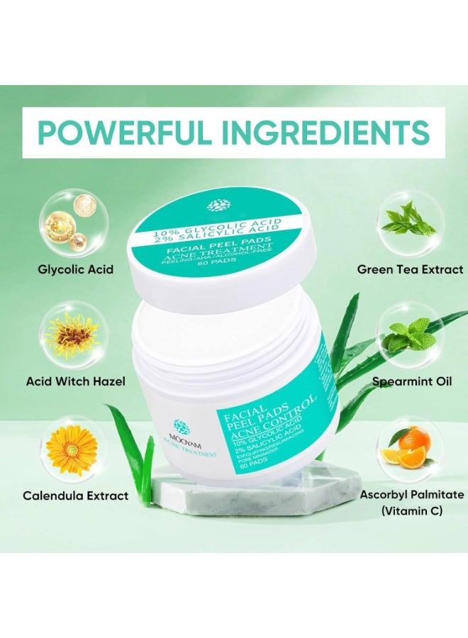 MOOYAM 35% Glycolic Acid Exfoliating Pads 50 Pads for Face and Body with AHA Vitamin B5 and C Anti Aging Treatment Reduces Acne Blackheads and Fine Lines for Pimple Breakout, Clear Skin  - Image 5