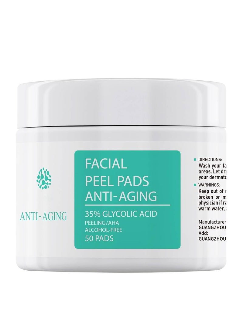 MOOYAM 35% Glycolic Acid Exfoliating Pads 50 Pads for Face and Body with AHA Vitamin B5 and C Anti Aging Treatment Reduces Acne Blackheads and Fine Lines for Pimple Breakout, Clear Skin  - Image 2