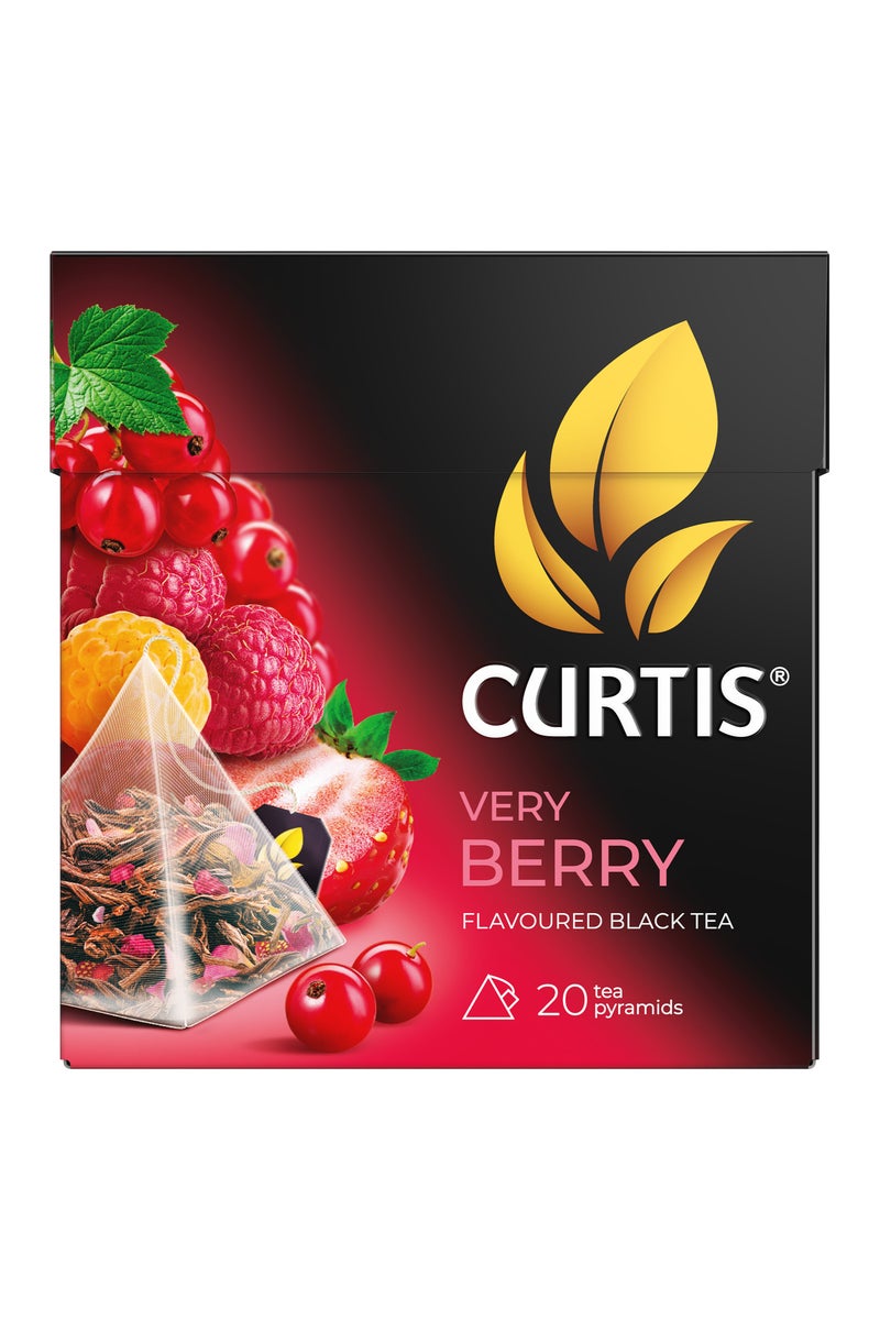 CURTIS Very Berry Ceylon Black Tea Blended With Wild Berries 20 Pyramid Tea Bags  - Image 4