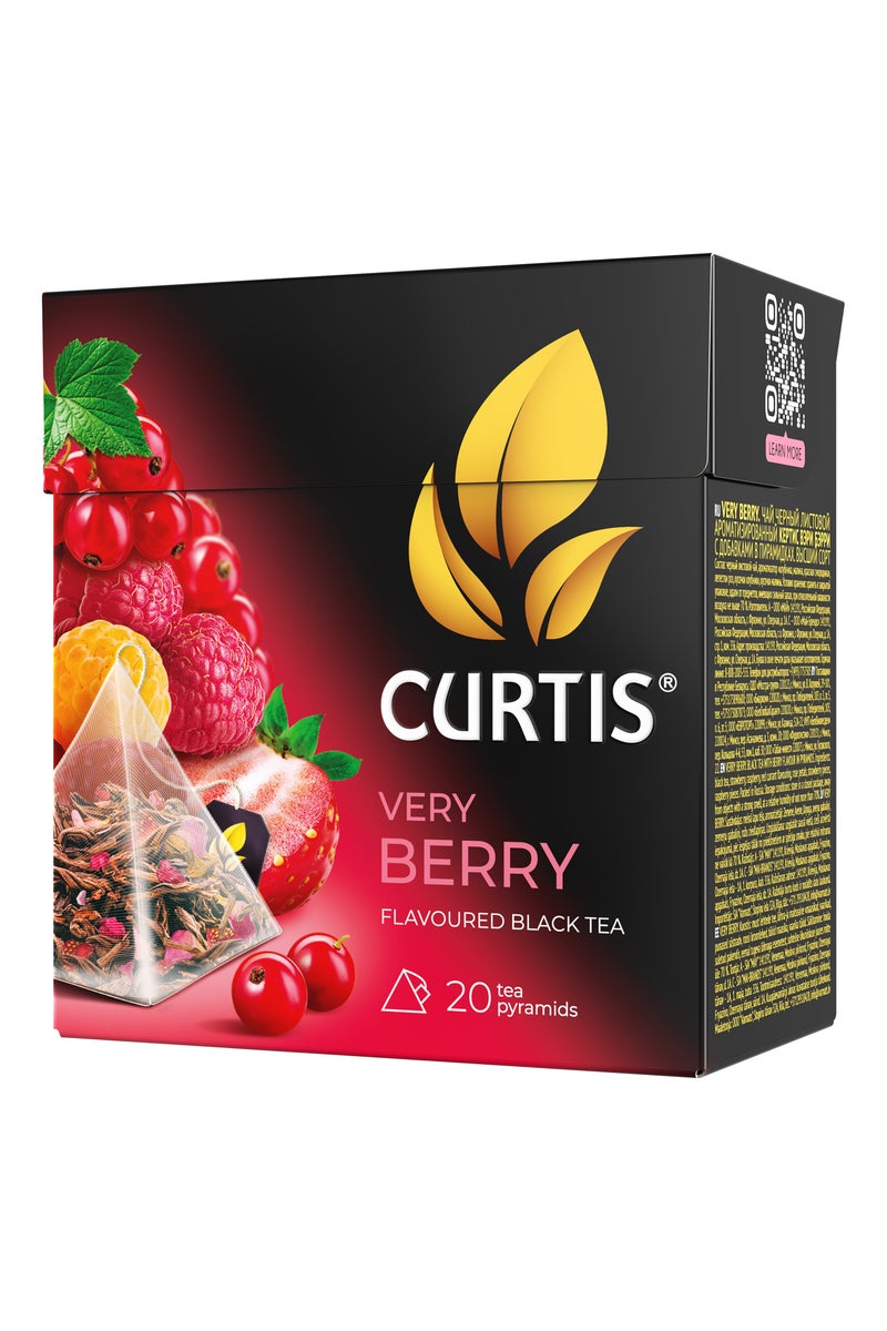 CURTIS Very Berry Ceylon Black Tea Blended With Wild Berries 20 Pyramid Tea Bags  - Image 3