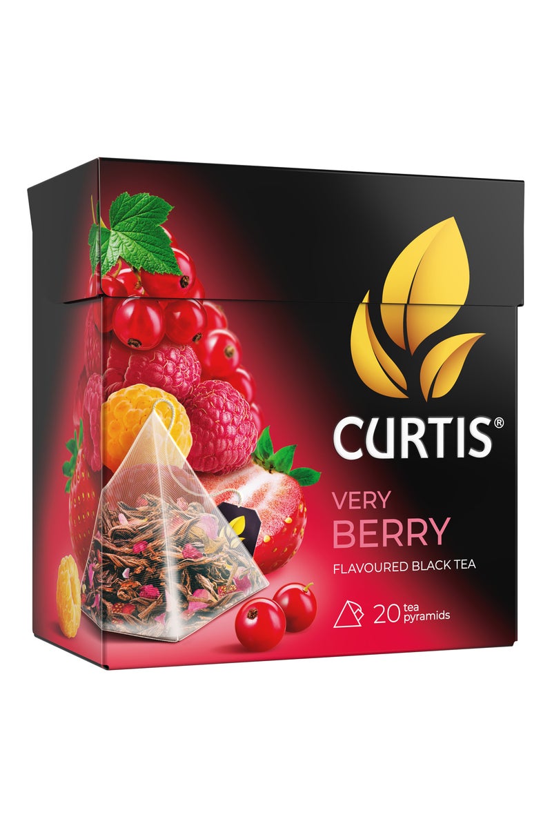 CURTIS Very Berry Ceylon Black Tea Blended With Wild Berries 20 Pyramid Tea Bags  - Image 2